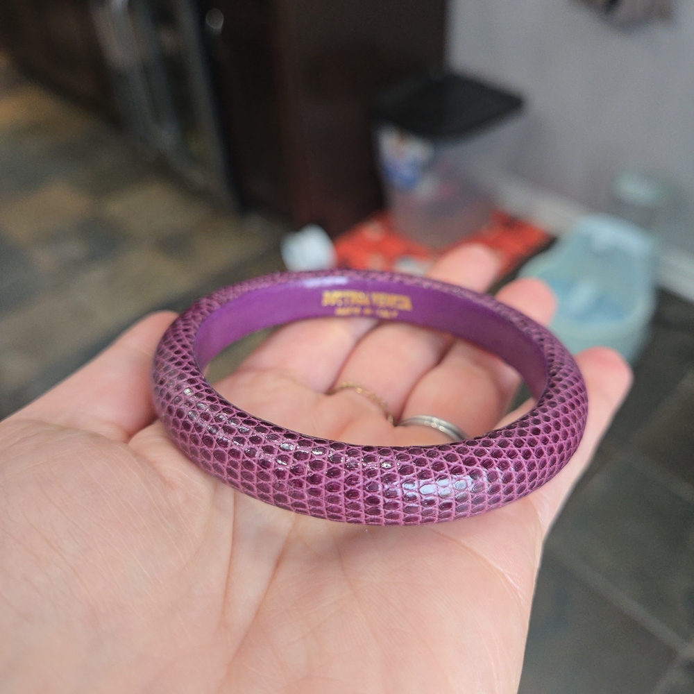 Bottega Vanetta Purple Python Bangle Bracelet - image 3